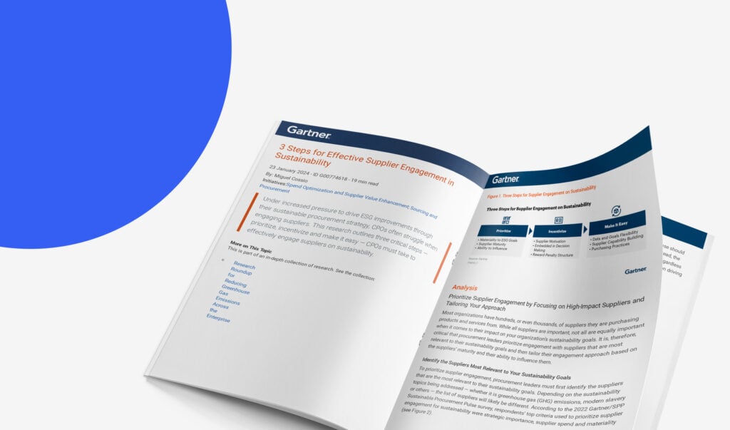 Gartner Study: 3 Steps for Effective Supplier Engagement in Sustainability