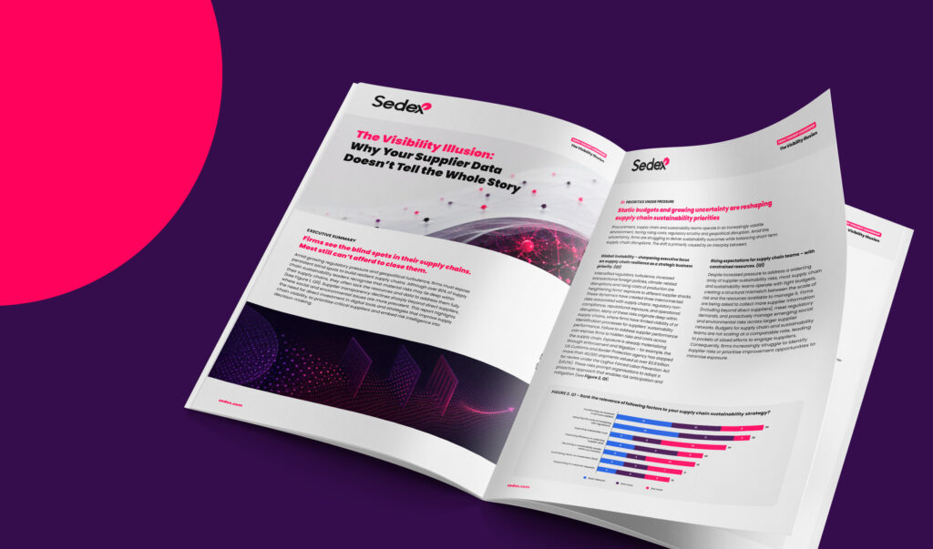 Supply chain visibility report by Sedex covering supplier risk, sustainability data, and compliance